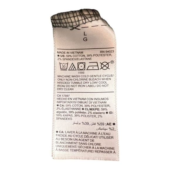 Old Navy Long Sleeve Thermal Gray Mens w White Stripe On Sleeves Mens Large - Picture 5 of 5